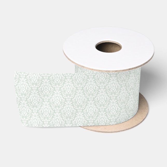 Hellgrüner Damastyle Satinband (Spule)