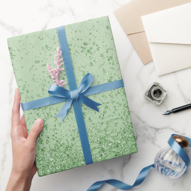 Hellgrüner falscher Glitter Geschenkpapier (Schenken)
