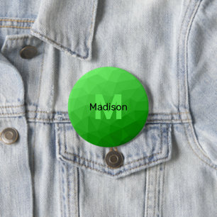 Hellgrüner Farbverlauf-Geometrie-Maschen-Muster Mo Button