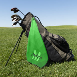 Hellgrüner Farbverlauf-Geometrie-Maschen-Muster Mo Golfhandtuch