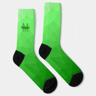 Hellgrüner Farbverlauf-Geometrie-Maschen-Muster Mo Socken