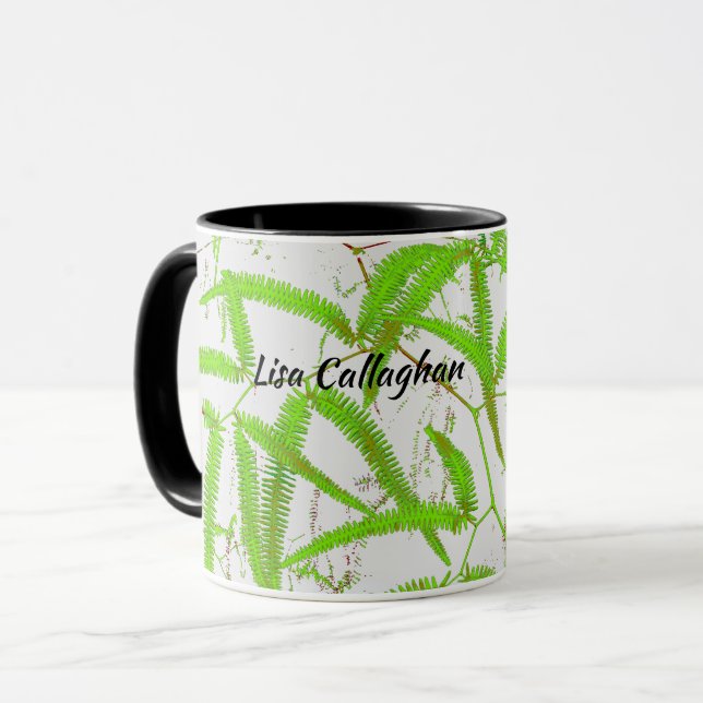 Hellgrüner Farn Tasse (Vorderseite Links)