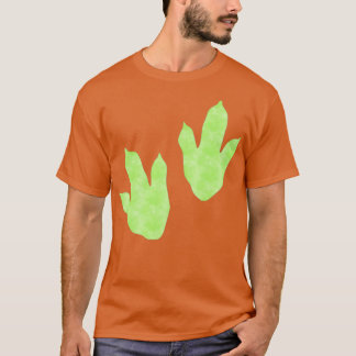Hellgrüner Fußabdruck eines Dinosauriers T-Shirt