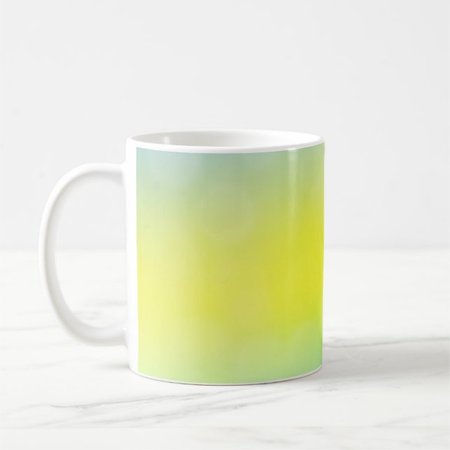 Hellgrüner, gelber, abstrakt verschwommener Hinter Kaffeetasse (Links)