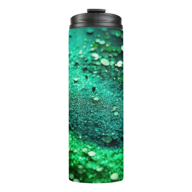 Hellgrüner Glitzer Thermal Tumbler 12oz Thermosbecher (Vorderseite)