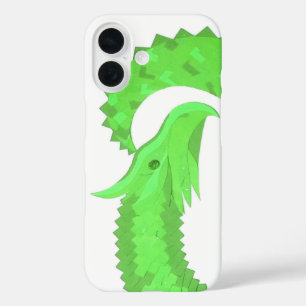 Hellgrüner Herzdrache auf Weiß iPhone 16 Hülle