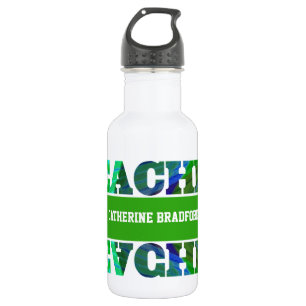 Hellgrüner Karierter Lehrer Trinkflasche