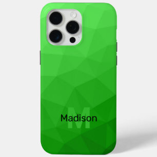 Hellgrüner Ombre-Geometrie-Netzmuster Monogramm Case-Mate iPhone Hülle