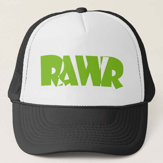 Hellgrüner Rawr Hut Truckerkappe (Vorderseite)