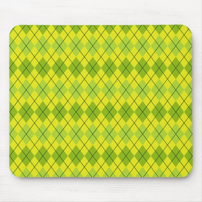 Hellgrüner Schottischer Tartan-Muster Mousepad (Vorne)