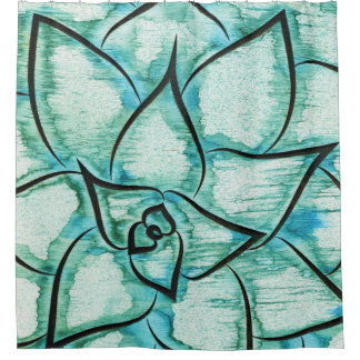 Hellgrüner Succulent Duschvorhang