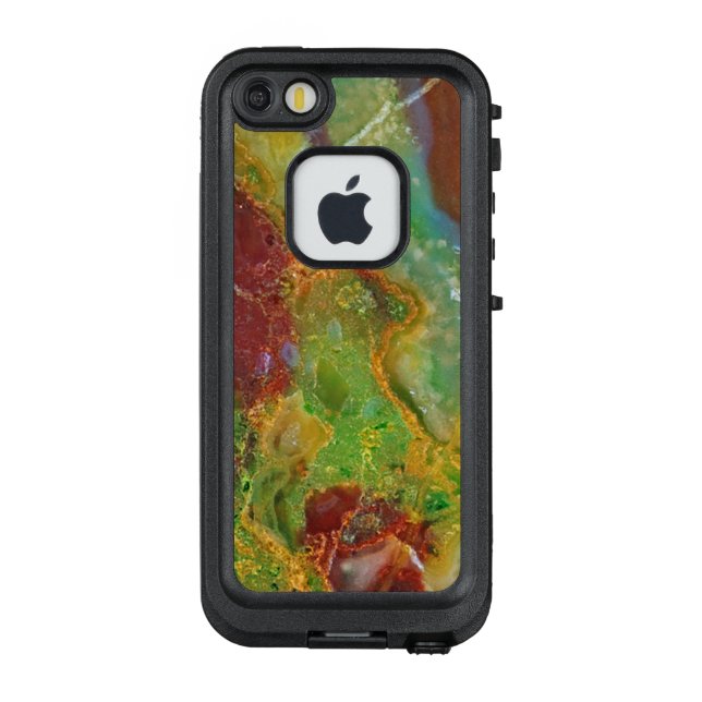 Hellgrüner und brauner Marmor 5 LifeProof iPhone Hülle (Rückseite)