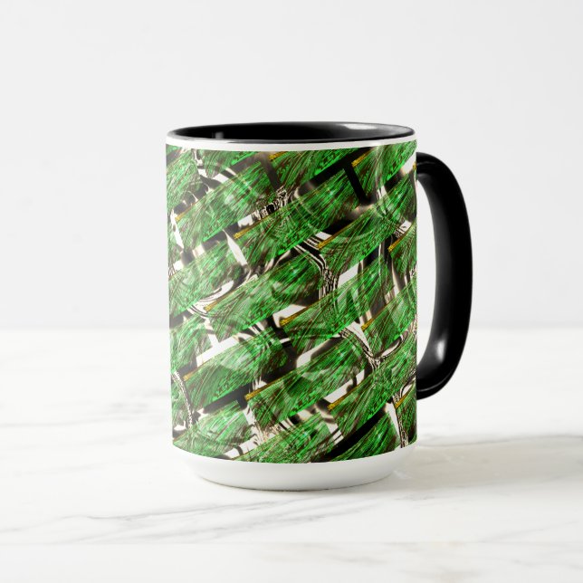 Hellgrüner Wandeffekt und weiße Blasen? Tasse (VorderseiteRechts)