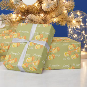 Hellgrünes Aquarell Kleiner Kürbis auf dem Weg Nam Geschenkpapier
