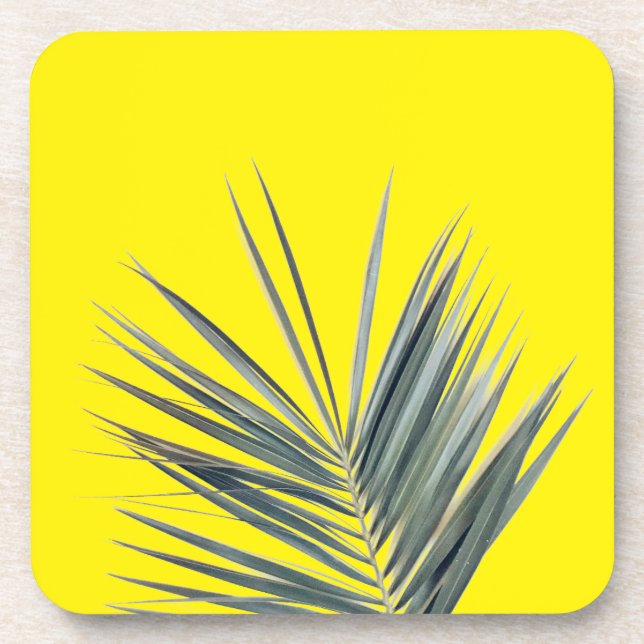 Hellgrünes Blatt Getränkeuntersetzer (Vorderseite)