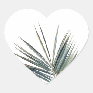 Hellgrünes Blatt Herz-Aufkleber