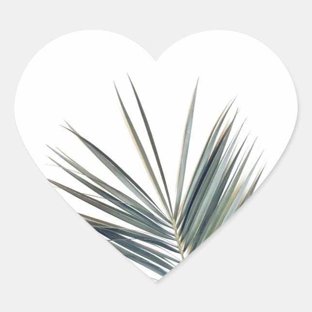 Hellgrünes Blatt Herz-Aufkleber (Vorderseite)