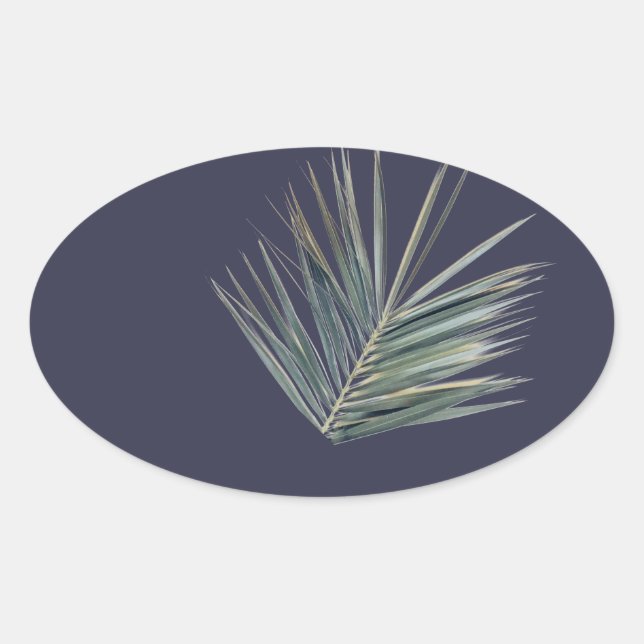 Hellgrünes Blatt Ovaler Aufkleber (Vorderseite)