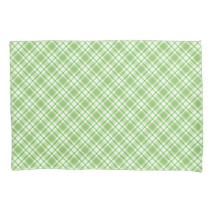 Hellgrünes Diagonalmuster des Karos Kissenbezug