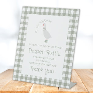 Hellgrünes Dummer-Gans-Windel-Raffle-Schild Sockelschild