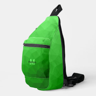 Hellgrünes geometrisches Maschenmuster Monogram Crossbody Bag