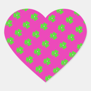 Hellgrünes Kleeblatt für St. Patrick's Day Herz-Aufkleber