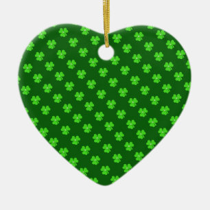 Hellgrünes Kleeblatt für St. Patrick's Day Keramikornament