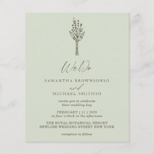 Hellgrünes modernes Budget wir tun botanisch Flyer