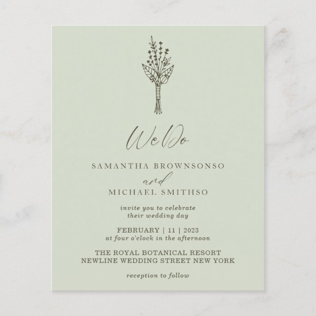 Hellgrünes modernes Budget wir tun botanisch Flyer (Vorne)