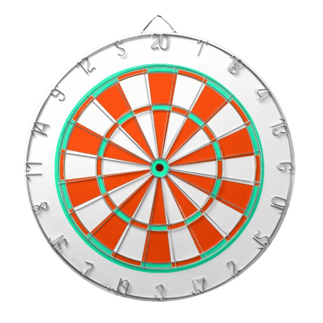 Hellgrünes Orangenweißes Dartboard Dartscheibe (vorne)