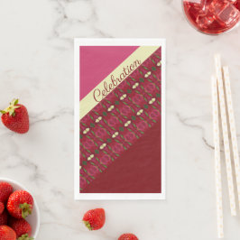 Hellgrünes Rosa und Burgund Serviette