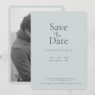 Hellgrünes Save-the-Date-Foto mit den Beiden Schwa Save The Date
