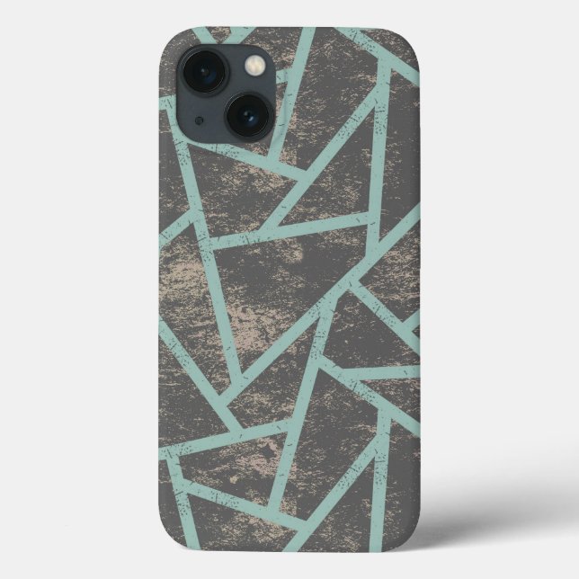 Hellgrünes und graues Mosaikmuster Case-Mate iPhon iPhone Hülle (Rückseite)