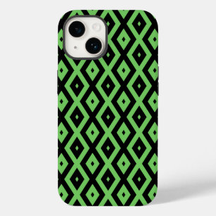 Hellgrünes und schwarzes Diamantmuster  Case-Mate iPhone 14 Hülle
