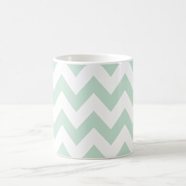 Hellgrünes Zickzack Kaffeetasse (Mittel)