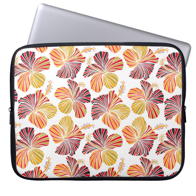 Hellhawaiianisches Design mit tropischen Pflanze u Laptopschutzhülle (Vorderseite)