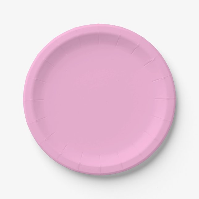 Hellheiß rosa, solide Farbe Pappteller (Vorderseite)