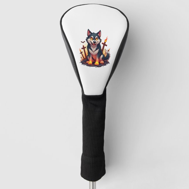 Hellhound Husky Dog Golf Headcover (Vorderseite)