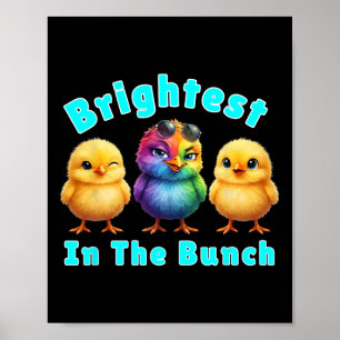 Helligstes Huhn im Bündel Regenbogen Ostern Pun Poster