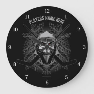 Hellish Hockey Goalie Large Clock Große Wanduhr