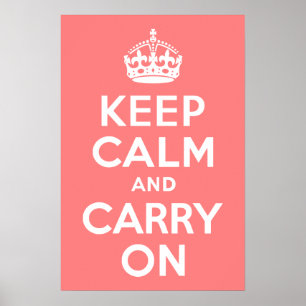 Hellkorallen-Keep Calm und Carry On Poster