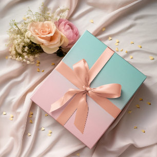 Hellkorallenrosa und Türkis Ombre Geschenkpapier