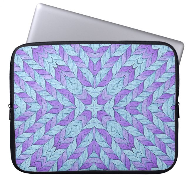 Helllila und blass Aqua Muster Laptopschutzhülle (Vorderseite)