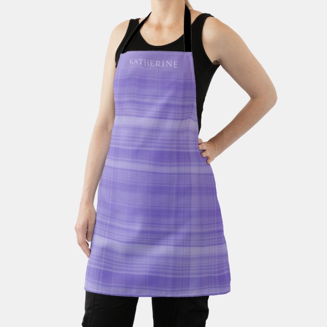 Helllila Veilchen Violett Kariertes Muster Schürze (InSitu)