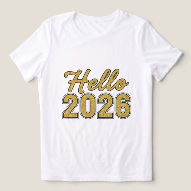  Hello 2026 Couple Matching T-Shirts (Design Vorderseite)