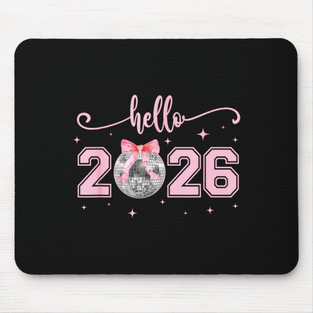 Hello 2026 Cute Nk Bow 2026 New Year's Eve Party  Mousepad (Vorne)