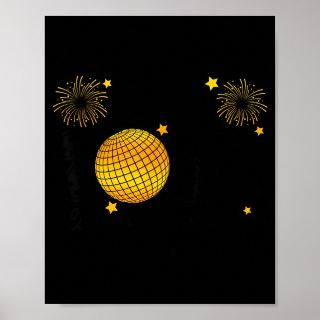 Hello 2026 Happy New Year 2026 Coquette Bow Disco  Poster (Vorne)