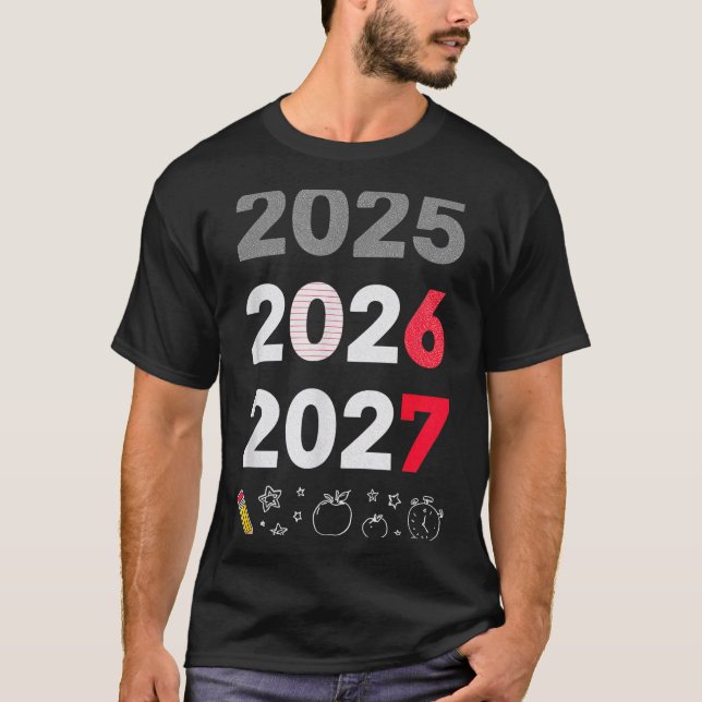 Hello 2026 Happy New Year 67 Funny Teacher Student T-Shirt (Vorderseite)