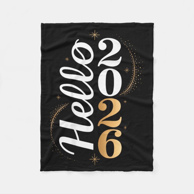 Hello 2026 New Year Celebration Eve Party Men Wome Fleecedecke (Vorderseite)