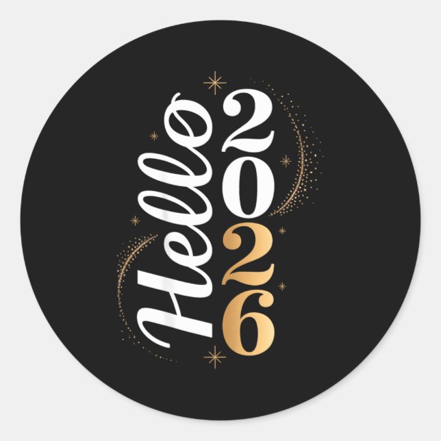 Hello 2026 New Year Celebration Eve Party Men Wome Runder Aufkleber (Vorderseite)